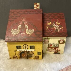 Rosmaling Vintage Handpainted Decorative Wood Folk Art Storage Box Trinket Box